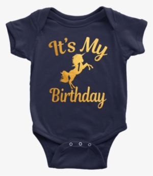 Magical It's My 1st Birthday Gold Unicorn 1 Babies - Infant Bodysuit