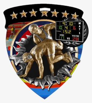 Color Burst Medal For Wrestling Events - 3" Color Shield Medallion Music