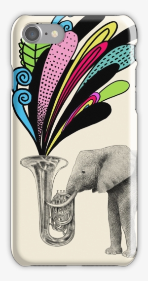Color Burst Iphone 7 Snap Case - Tuba Art Print - Mini By Eric Fan