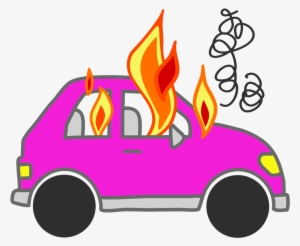 Cars On Fire Clipart - Car On Fire Cartoon