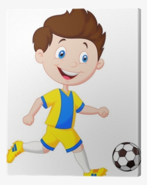 Cartoon Boy Playing Football