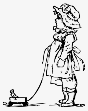 This Free Clipart Png Design Of Girl With Toy Clipart - Clip Art Toys Vintage Black White