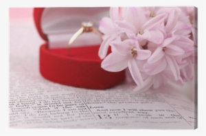Cuadro En Lienzo Anillo De Compromiso En La Biblia - Engagement Ring
