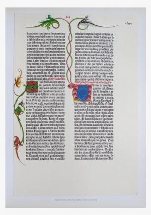 The Gutenberg Bible Or The Lined Bible Incunabula & - Initial T: Two Men Digging