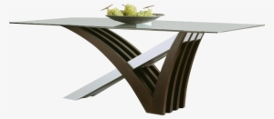 Rossetto Mirage Clear Glass Dining Table In Wenge
