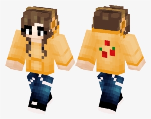 Gamer Girl With Orange And Apples Hoodie Xd - Minecraft Skin Steve Aoki