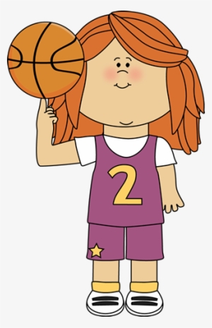 Girl Basketball Clipart - Girl With Basketball Clipart