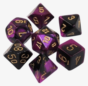 Polyhedral 7-die Gemini Dice Set Black And Purple With - Gemini ™ Black Purple W Gold