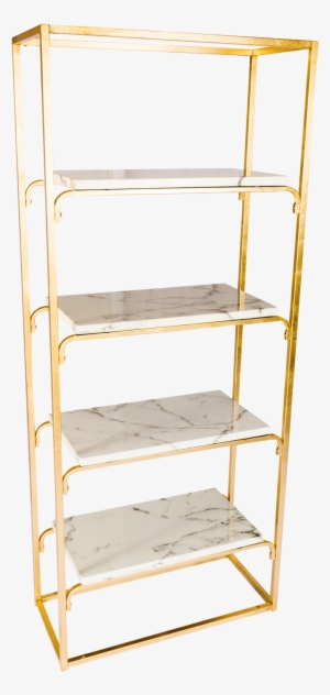 Gold And Marble Bookshelves