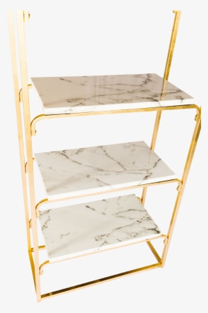 Gold And Marble Bookshelves