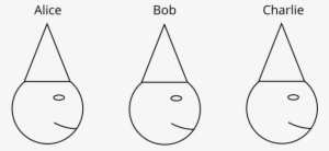 Alice, Bob And Charlie Wearing Hats - Alice Bob Charlie Hat
