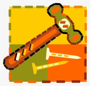 Vector Illustration Of Ball-peen Machinist Hammer Used - Illustration
