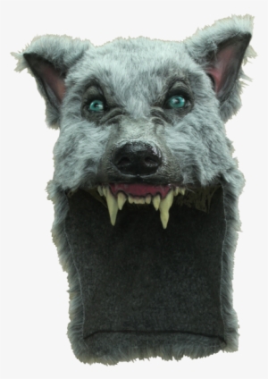 Grey Wolf Helmet Headpiece Deluxe New By Ghoulish Productions - Mouth Moving Wolf Head