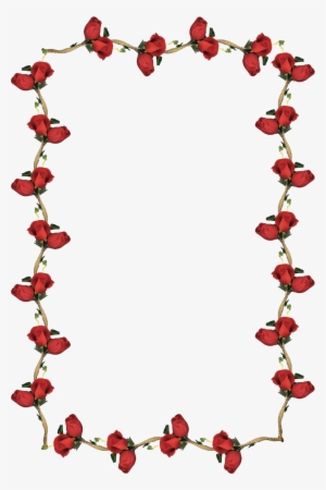 Stylish Red Rose Border Picture Frame - Transparent Border Frames