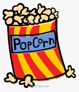 Bag Of Pop Corn Royalty Free Vector Clip Art Illustration - Junk Foods Clip Art
