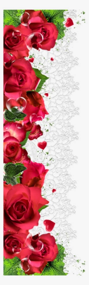 Pin By Torie Cook On Floral - Red Rose Flower Border Design Png