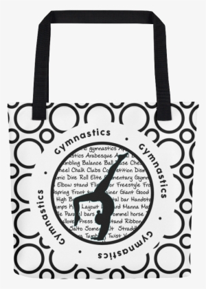White Hollow Bubble Gymnastics Tote Bag Circle Design - Shoulder Bag