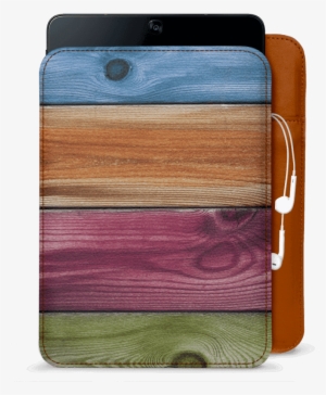 Dailyobjects Wooden Rainbow Real Leather Sleeve Case