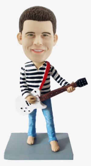 Customized Bobblehead Electric Guitar Man - Bobble Head With Guitar