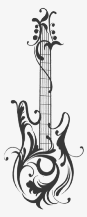 Our Floral Guitar Wall Decal Is Rocking For Any Music - Abstract Guitar
