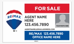 Remax Agent Photo Yard Sign 18tx30w Square 510px - Hot Air Balloon