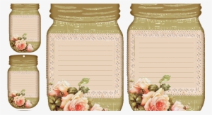 Rose Jar Tag By Glenda@glenda's World - Mason Jar Labels Png