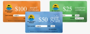 Sample Gift Cards - Award