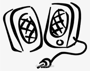 Computer Speakers Royalty Free Vector Clip Art Illustration - Computer Speakers Clip Art