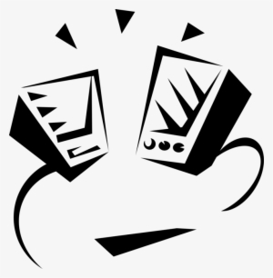 Vector Illustration Of Computer Audio Entertainment - Loudspeaker