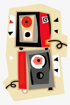 Vector Illustration Of Audio Entertainment Loudspeaker - Illustration