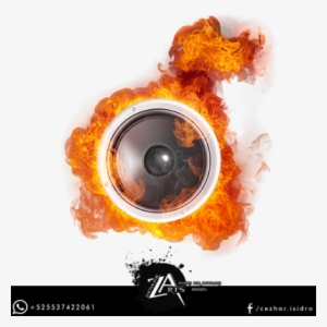 Speakers In Flames Psd - Fone Auto Falante Png