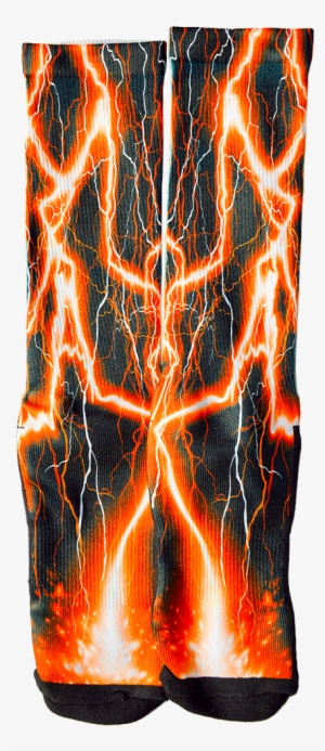 Orange Lightning Crew Socks - Sock