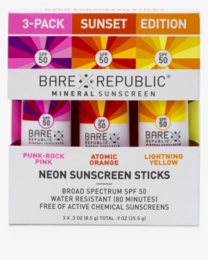 Spf50 Neon Sunscreen Stick 3-pack - Sunscreen