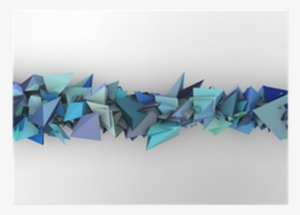 Blue 3d Abstract Modern Sculpture On White Poster • - Sculpture