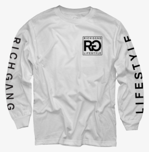 Rich Gang Life Style White Long Sleeve T-shirt - Rich Gang T Shirt