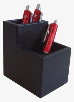 Pu Leather Pen Holder With 2 Sub Dividers - Box