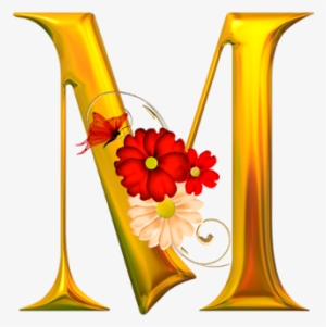 ≈ღfondos De Pantalla Y Mucho Másღ≈ - Letras M Dorado Con Flores Png