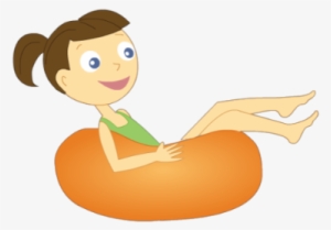 Girl Swimming - Cartoon