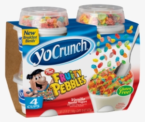 Yocrunch With Fruity Pebbles - Yocrunch Yogurt, Lowfat, Vanilla, With Nestle Butterfinger