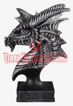 Fantasy Dragon Head Pedestal Statue