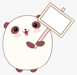Panda Sign Blanksign Frame Cute Kawaii Chibistyle Chibi - Giant Panda