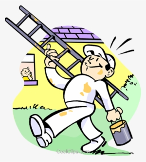 Pintor De Paredes Livre De Direitos Vetores Clip Art - House Painter Clipart