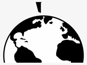 Globe Clipart Silhouette - Earth Black And White Clipart