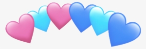 Heart Crown Love Blue Pink Dark Light Bts Kpop Freetoed - Blue Heart Crown Png