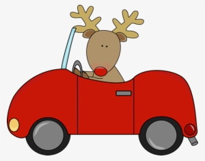 Reindeer Clipart School - Reindeer Driving A Car