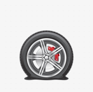 Winter Flat Tire On Snow Background - Flat Tire Clipart