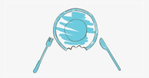 Con La Libretita De Plato Y Cubiertos Y Los Lápices - Circle