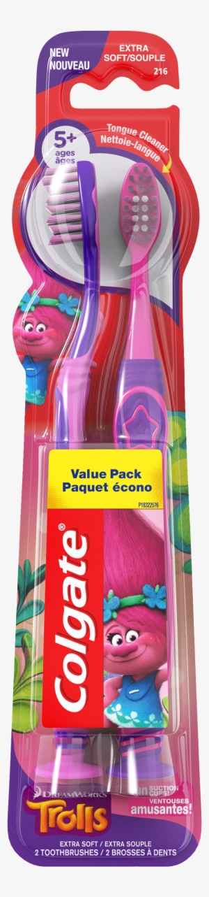 Colgate Trolls Kids Manual Toothbrush With Suction - Colgate Trolls ™ Manual Toothbrushes