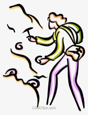 Woman Mountain Climbing Royalty Free Vector Clip Art - Woman Mountain Clipart