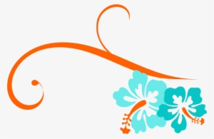 Hibiscus Swirl Blue And Orange Svg Clip Arts 600 X